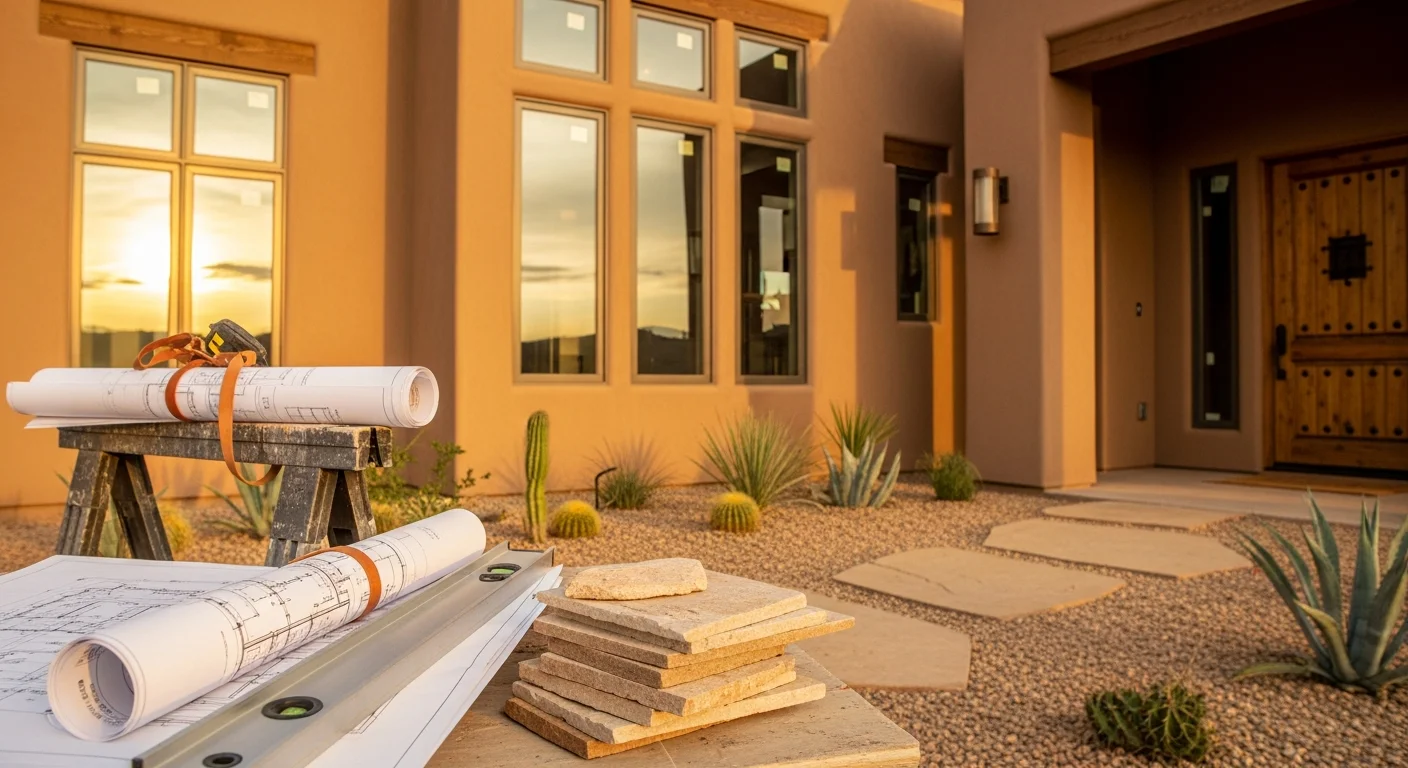 Luxury custom home exterior in mountain setting