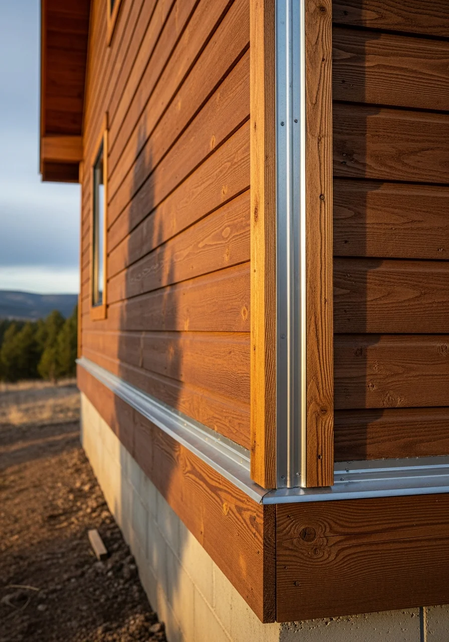 Close-up of professional exterior work on a Cloudcroft cabin showing snow-resistant materials and craftsmanship.